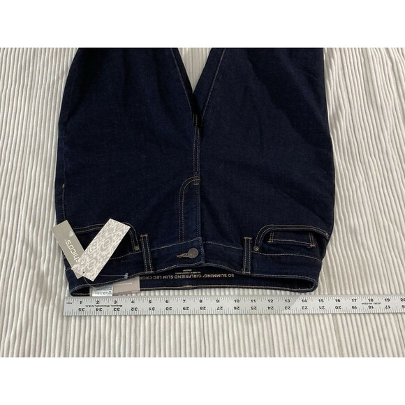 Chico’s Jeans 4 Blue Slimming Girlfriend Crop Denim Pants Casual Preppy Chic - Picture 8 of 11